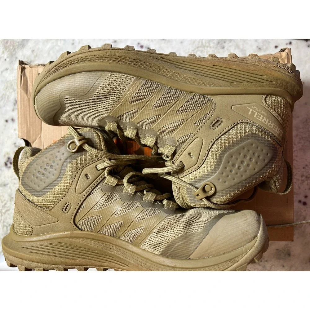 MERRELL Men SZ 7 Nova 3 Mid Tactical WP Waterproof Boot Dark Coyote J005051W
